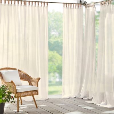 Elrene Home Fashions Darien 95-Inch Sheer Indoor/Outdoor Curtain Panel in Ivory (Single)