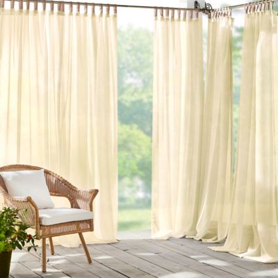 Elrene Home Fashions Darien 108-Inch Indoor/Outdoor Curtain Panel in Natural (Single)