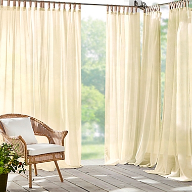 Elrene Home Fashions Darien 95-Inch Sheer Indoor/Outdoor Curtain Panel in Natural (Single). View a larger version of this product image.