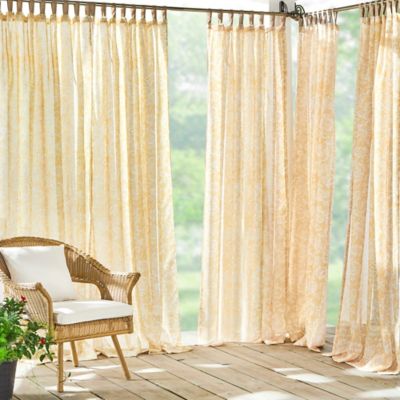 Elrene Home Fashions Verena 108-Inch Sheer Indoor/Outdoor Curtain Panel in Marigold (Single)