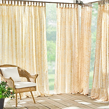 Elrene Home Fashions Verena 108-Inch Sheer Indoor/Outdoor Curtain Panel in Marigold (Single). View a larger version of this product image.