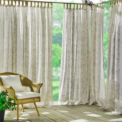 Elrene Home Fashions Verena 95-Inch Sheer Indoor/Outdoor Curtain Panel in Sand (Single)