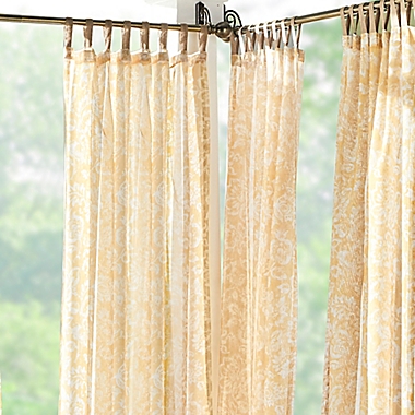 Elrene Home Fashions Verena 108-Inch Sheer Indoor/Outdoor Curtain Panel in Marigold (Single). View a larger version of this product image.