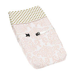 Sweet Jojo Designs Amelia Changing Pad Cover in Pink/White
