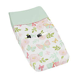 Sweet Jojo Designs Butterfly Floral Changing Pad Cover in Pink/Mint