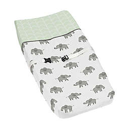 Sweet Jojo Designs Elephant Changing Pad Cover in Mint/Grey
