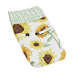 Sweet Jojo Designs Sunflower Changing Pad Cover in Yellow/Green