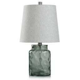 Bee & Willow™ Glass Table Lamp with Natural Linen Shade