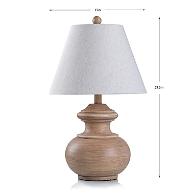 Bee &amp; Willow&trade; Wood Turned Table Lamp in Natural with Natural Linen Shade. View a larger version of this product image.