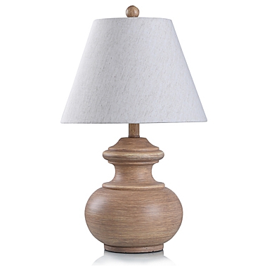 Bee &amp; Willow&trade; Wood Turned Table Lamp in Natural with Natural Linen Shade. View a larger version of this product image.