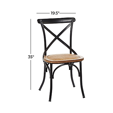 Ridge Road Decor Farmhouse Dining Chair in Black (Set of 2). View a larger version of this product image.