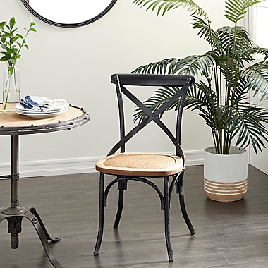 Ridge Road Decor Farmhouse Dining Chair in Black (Set of 2). View a larger version of this product image.