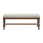 Alternate image 5 for Ridge Road Decor Traditional Linen Upholstered Bench in Brown
