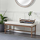 Alternate image 1 for Ridge Road Decor Traditional Linen Upholstered Bench in Brown