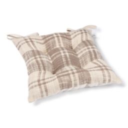Bee & Willow® Plaid Chair Pad in Taupe