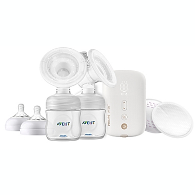 Philips Avent Electric Double Breast Pump in White with Travel Bag. View a larger version of this product image.
