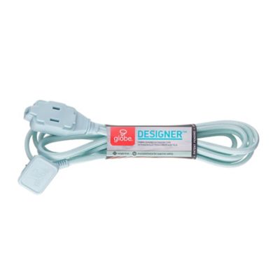 Globe Electric Designer Series 9-Foot 3-Outlet Fabric Extension Cord in Mint