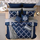 Alternate image 3 for Hallmart Collectibles Gracyn 14-Piece King Comforter Set in Navy