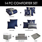 Alternate image 11 for Hallmart Collectibles Gracyn 14-Piece King Comforter Set in Navy