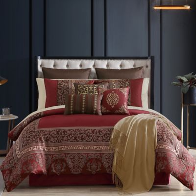 Hallmart Collectibles Hilldale 14-Piece Queen Comforter Set in Red