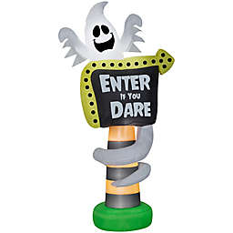 Inflatable Ghost Trick-or-Treat Sign 8-Foot Outdoor Halloween Decoration
