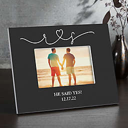 Drawn Together By Love Personalized Engagement Horizontal Tabletop Frame