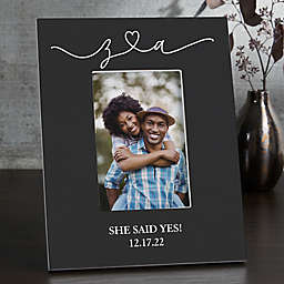Drawn Together By Love Personalized Engagement Vertical Tabletop Frame