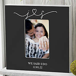 Drawn Together By Love Personalized Engagement Vertical Box Frame
