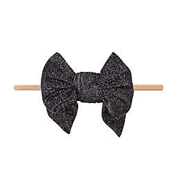 Baby Bling® Metallic DEB Skinny Bow Headband in Black