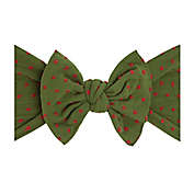 Baby Bling Dot Patterned Shabby Knot Headband in Green/Red