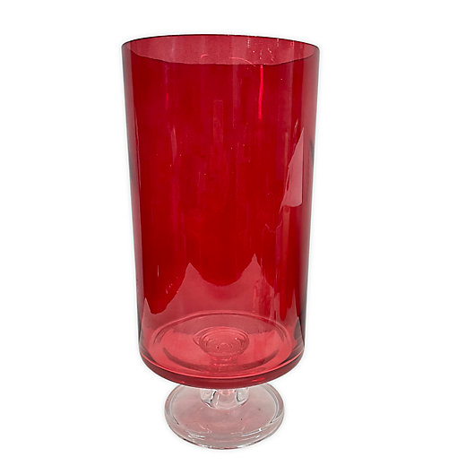 Alternate image 1 for H for Happy™ Large Hurricane Candle Holder in Red
