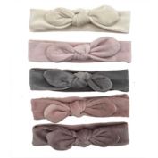 Danbar Size 0-12M Solid Velour Knot Headbands (Set of 5)