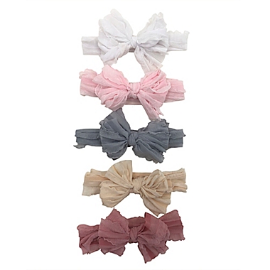 Danbar&copy; Size 0-12M 5-Pack Pastel Bow Headbands. View a larger version of this product image.