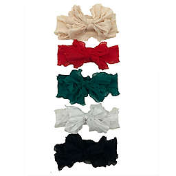Danbar Size 0-12M Holiday Bow Headbands (Set of 5)