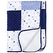 Just Born&reg; Stars Patchwork Plush Blanket in Blue