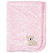Just Born&reg; Floral Koala Plush Blanket in Pink