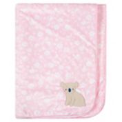 Just Born&reg; Floral Koala Plush Blanket in Pink
