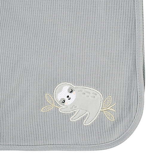 Alternate image 1 for Just Born® 2-Pack Sloth Thermal Blankets in Grey