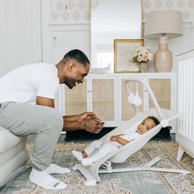 Baby Delight&reg; Alpine Deluxe Organic Cotton Portable Bouncer in Oat. View a larger version of this product image.