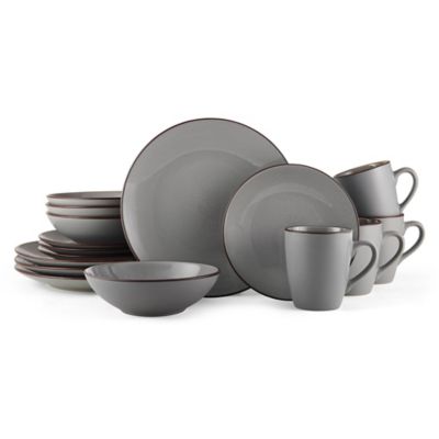 Pfaltzgraff&reg; Pierce Gray 16-Piece Dinnerware Set Stoneware
