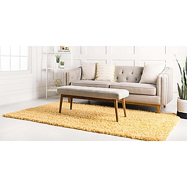 Unique Loom Davos Shag 6&#39; x 9&#39; Area Rug in Yellow. View a larger version of this product image.