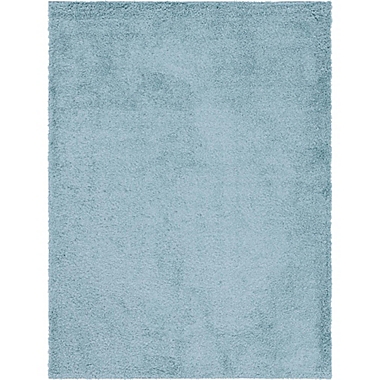 Unique Loom Davos 9&#39; x 12&#39; Shag Area Rug in Aqua. View a larger version of this product image.