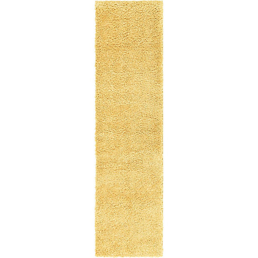 Alternate image 1 for Unique Loom Davos Shag 10' Runner Rug in Yellow