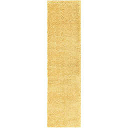 Unique Loom Davos Shag 10&#39; Runner Rug in Yellow