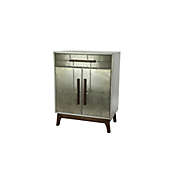 Ridge Road Decor Industrial Fir Wood Cabinet in Grey/Multi