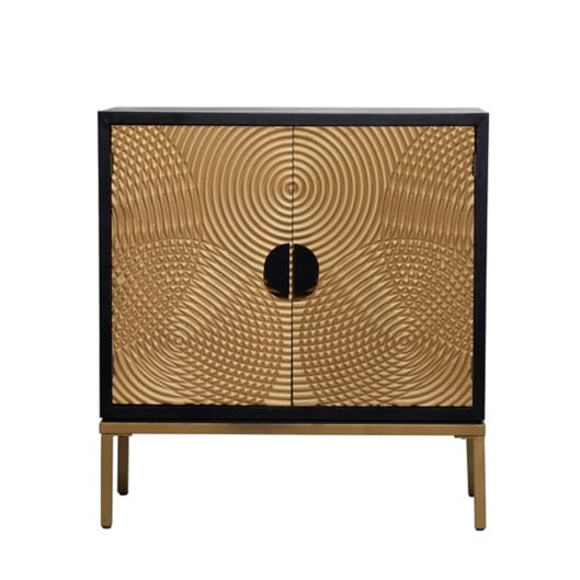 Ridge Road Decor Contemporary Rectangular Cabinet in Bronze/Black | Bed