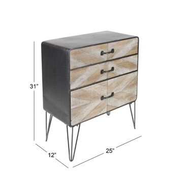 Ridge Road Decor 3-Drawer Modern Cabinet in Brown. View a larger version of this product image.