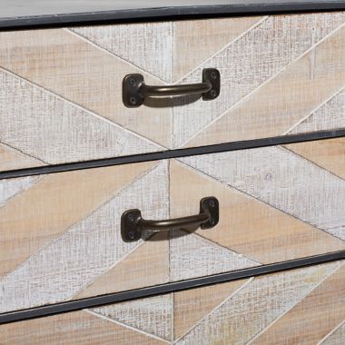 Ridge Road Decor 3-Drawer Modern Cabinet in Brown. View a larger version of this product image.