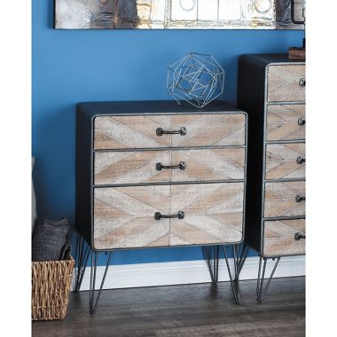 Ridge Road Decor 3-Drawer Modern Cabinet in Brown. View a larger version of this product image.
