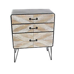 Ridge Road Decor 3-Drawer Modern Cabinet in Brown